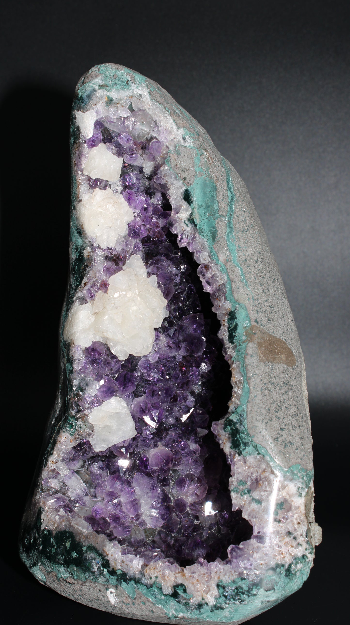 Amethyst Geode With Calcite Clusters