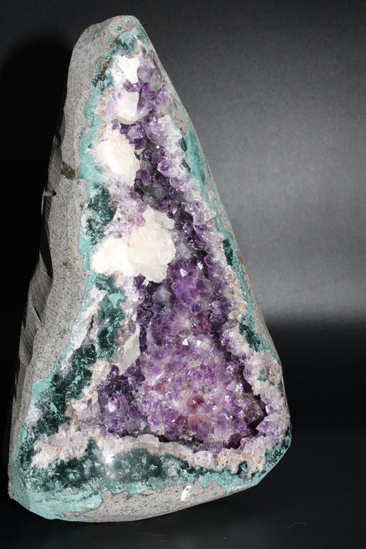 Amethyst Geode With Calcite Clusters