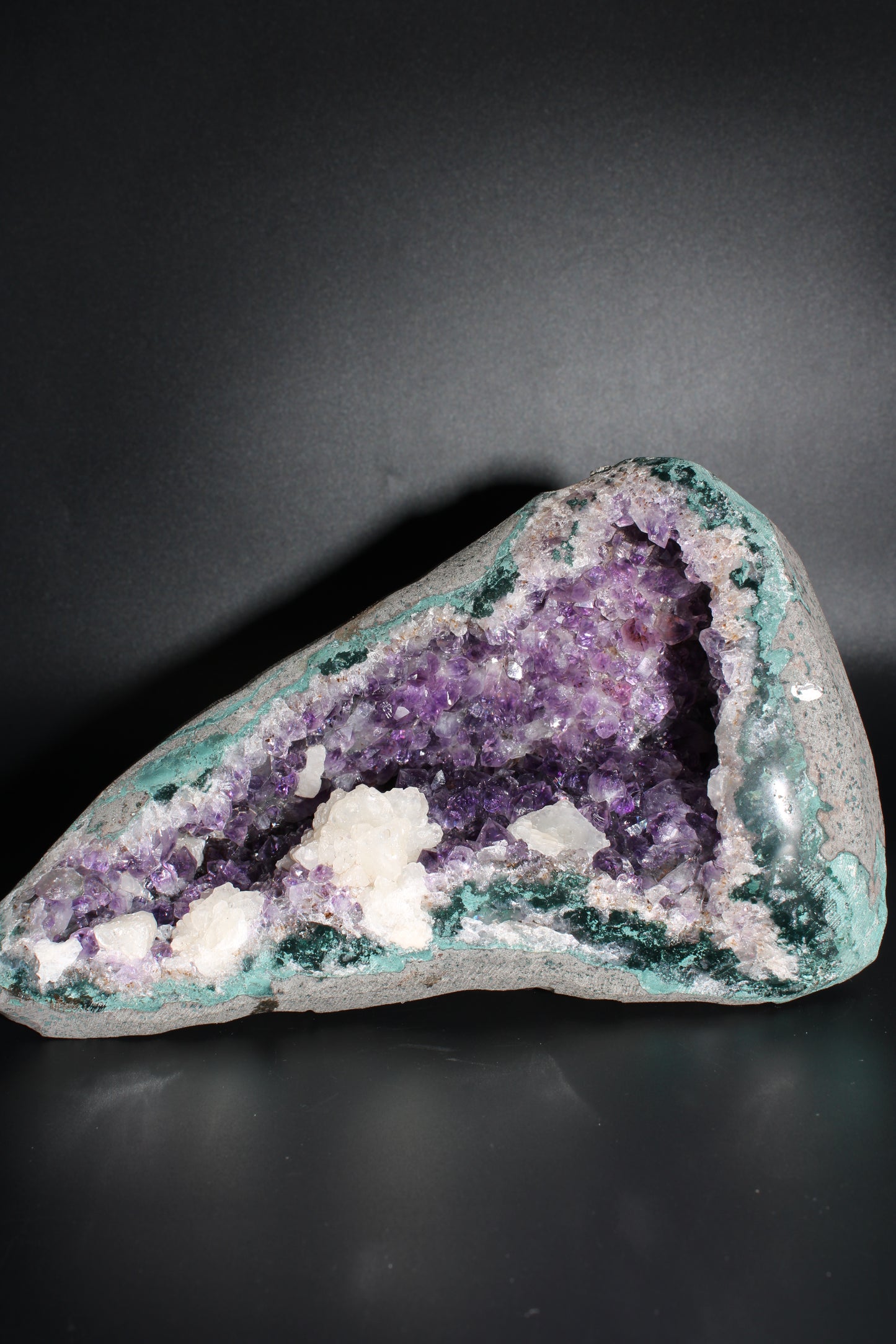 Amethyst Geode With Calcite Clusters