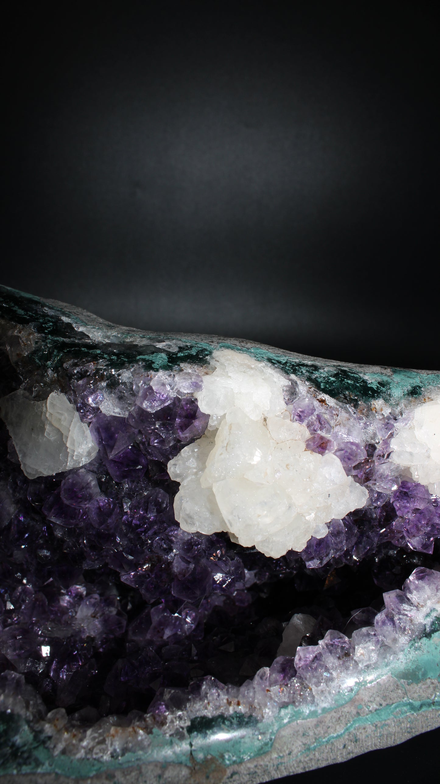 Amethyst Geode With Calcite Clusters