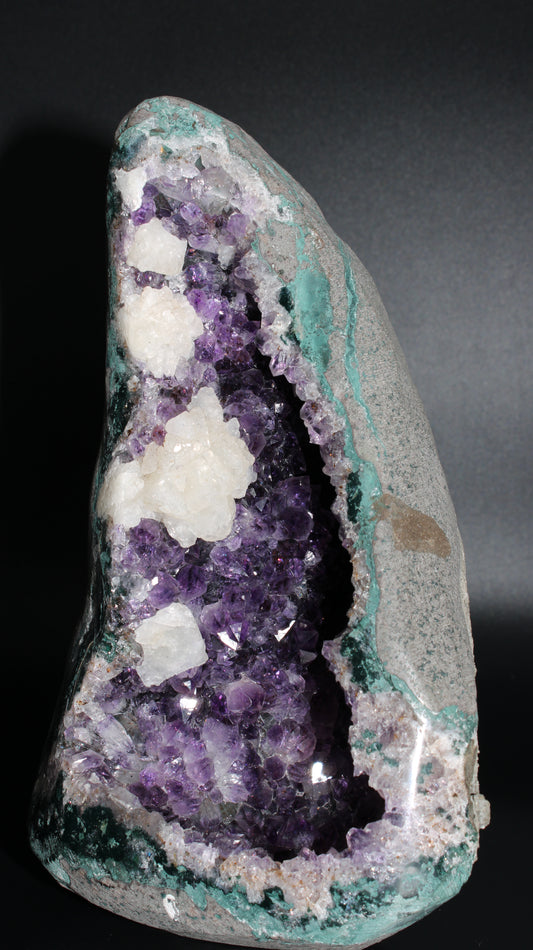 Amethyst Geode With Calcite Clusters