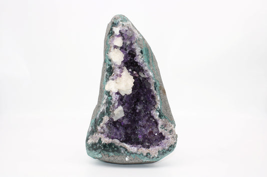 Amethyst Geode With Calcite Clusters