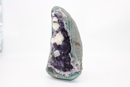 Amethyst Geode With Calcite Clusters